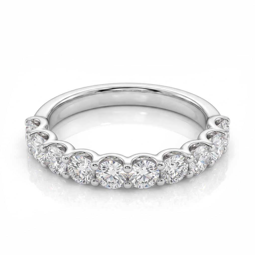 Round diamond wedding band
