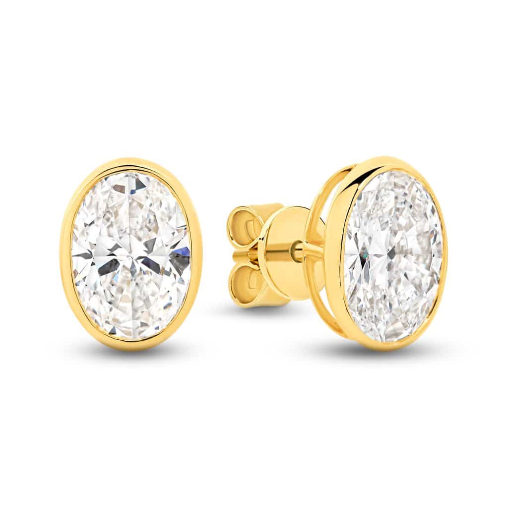 Bezel set diamond studs