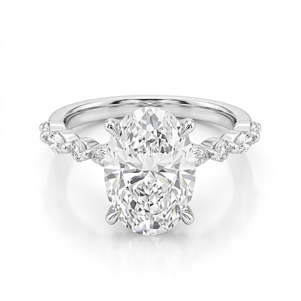 Oval diamond engagement ring