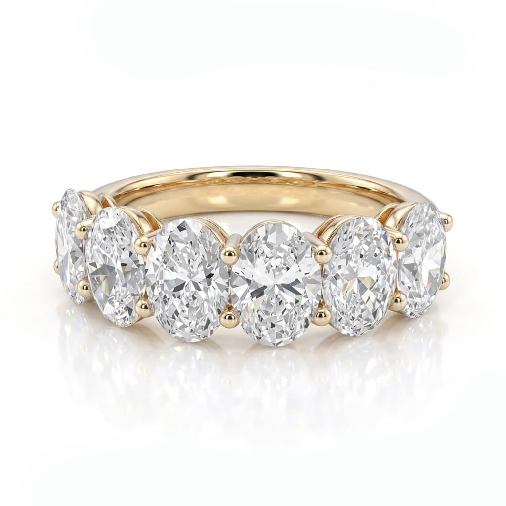 Oval cut wedding band