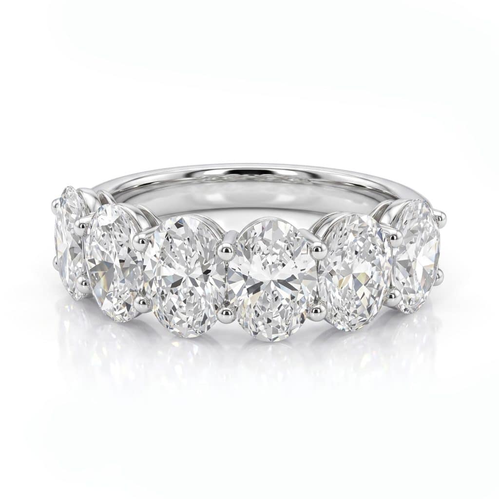 Oval cut wedding band
