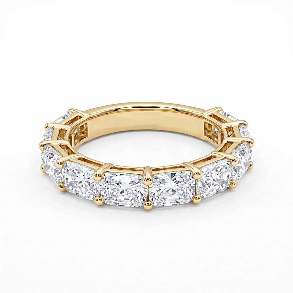 Cushion cut wedding band