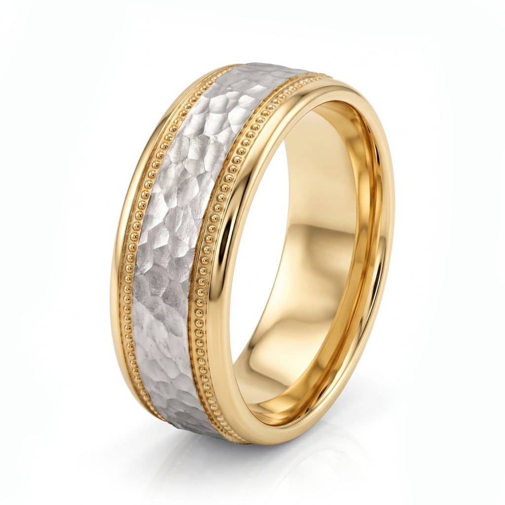 Two tone mens wedding band