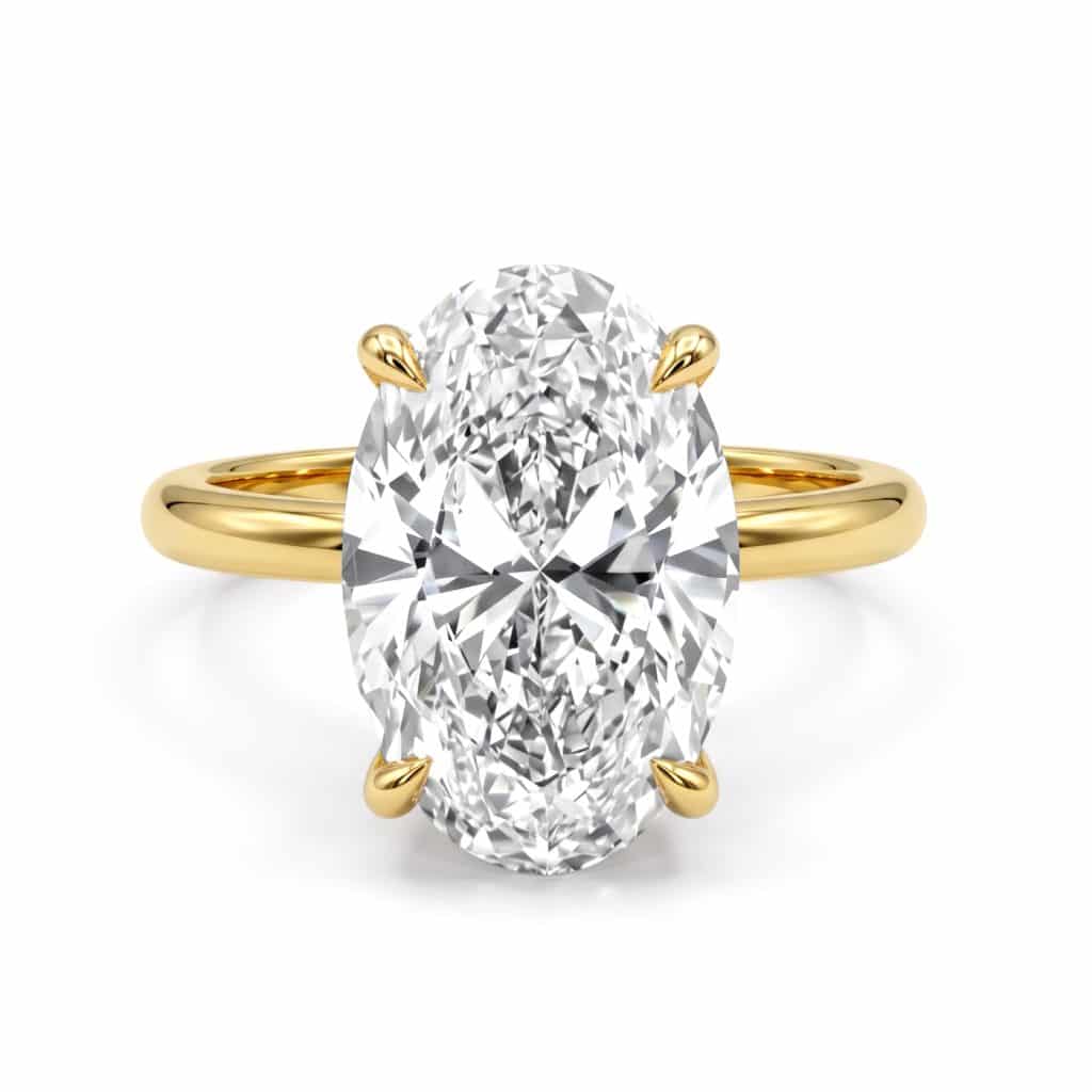 Yellow gold oval engagement ring with 4.25ct lab grown diamond