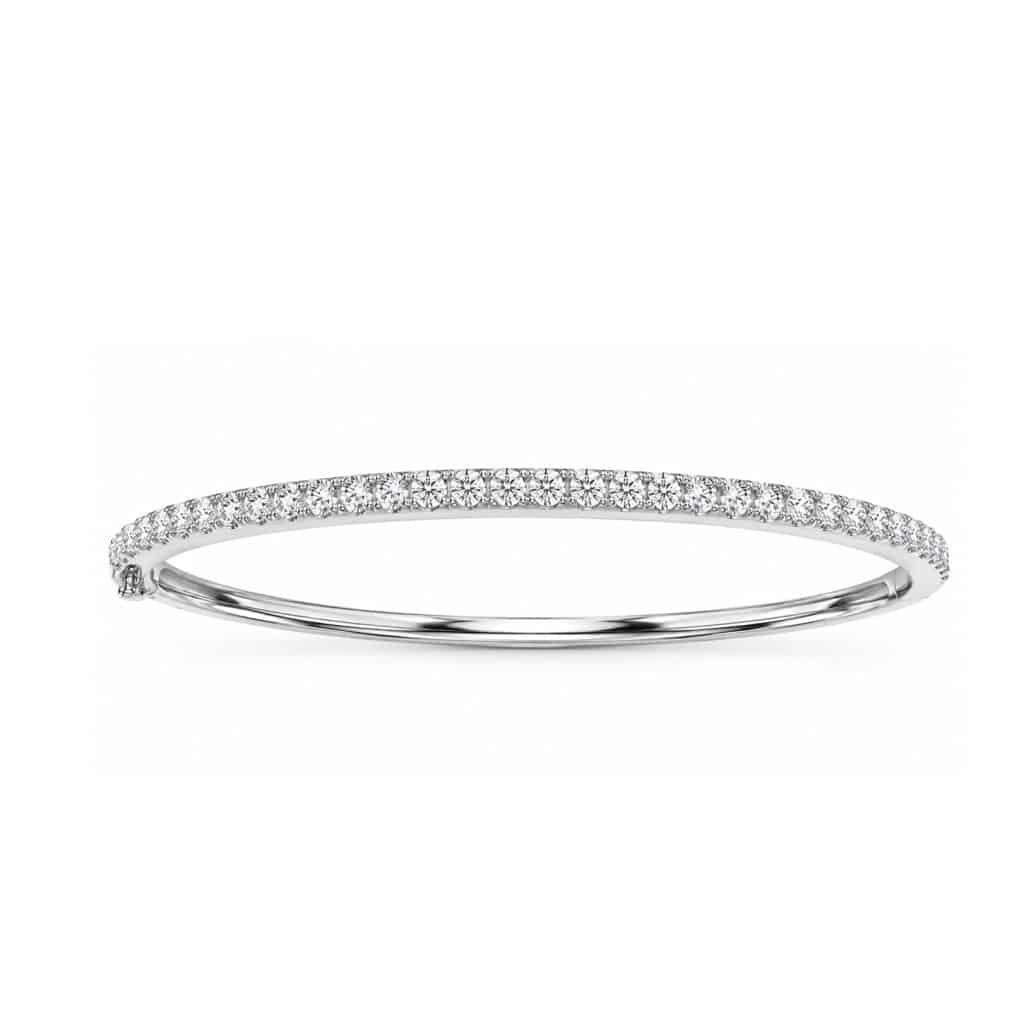 Diamond bracelet in white gold, 18ct bangle with 0.90ct natural diamonds